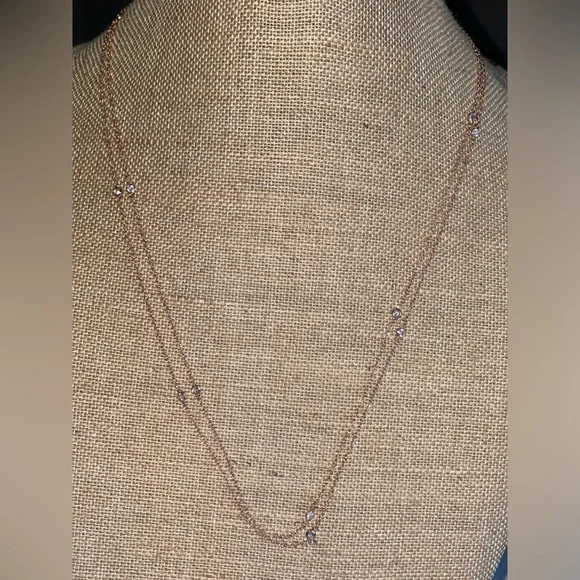 Origami Owl Rose Gold 52” Crystal Station Chain - Picture 1 of 7